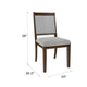 Tom Side Dining Chair Set of 2 | Brown Solid Wood | Gray Woven Fabric BM334412
