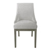 Side Dining Chair | Barrel Curved Back | Neutral Gray Textured Woven BM334413