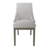 Side Dining Chair | Barrel Curved Back | Neutral Gray Textured Woven