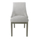 Side Dining Chair | Barrel Curved Back | Neutral Gray Textured Woven