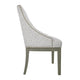 Side Dining Chair | Barrel Curved Back | Neutral Gray Textured Woven