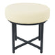 Zac Round Ottoman Footstool | Black Metal | Cream Faux Sheepskin 18’’ BM334414