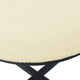 Zac Round Ottoman Footstool | Black Metal | Cream Faux Sheepskin 18’’ BM334414