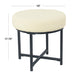 Zac Round Ottoman Footstool | Black Metal | Cream Faux Sheepskin 18’’ BM334414