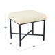 Zac Square Ottoman Footstool | Black | Cream Faux Sheepskin 19"