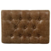 Ottoman Footstool | Black Metal | Brown Tufted Faux Leather 22’’ BM334417