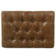 Ottoman Footstool | Black Metal | Brown Tufted Faux Leather 22’’ BM334417