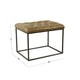 Ottoman Footstool | Black Metal | Brown Tufted Faux Leather 22’’ BM334417