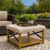 Ottoman with Open Storage | Wood Legs | Cream Tufted Microfiber 30"
