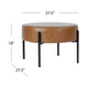 Joe Round Ottoman Footstool | Black Metal | Brown Faux Leather 28’’ BM334420