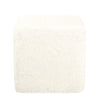Lev Accent Ottoman | Square Cube SIlhouette with White Faux Fur 16’’ BM334421