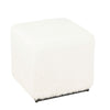 Lev Accent Ottoman | Square Cube SIlhouette with White Faux Fur 16’’ BM334421