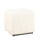 Lev Accent Ottoman | Square Cube SIlhouette with White Faux Fur 16"
