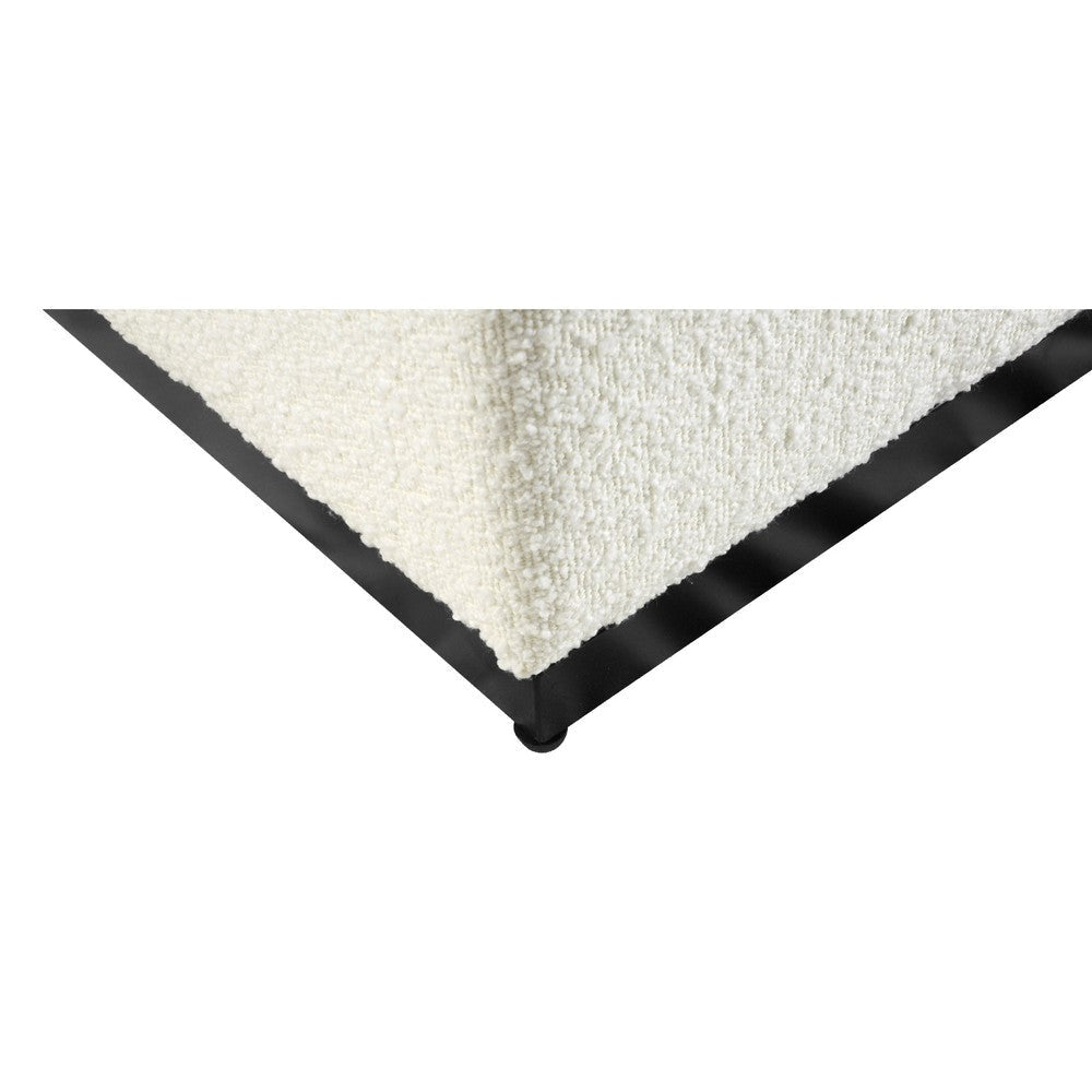 Lev Accent Ottoman | Square Cube SIlhouette with White Boucle 16’’ BM334422