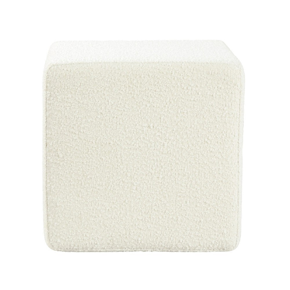 Lev Accent Ottoman | Square Cube SIlhouette with White Boucle 16’’ BM334422