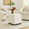 Lev Accent Ottoman | Square Cube SIlhouette with White Boucle 16"