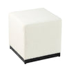 Lev Accent Ottoman | Square Cube SIlhouette with White Boucle 16"