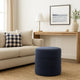 Sem Round Accent Ottoman | Royal Blue Channel Stitched Velvet 18"