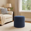 Sem Round Accent Ottoman | Royal Blue Channel Stitched Velvet 18"