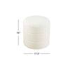 Sem Round Accent Ottoman | Cream White Chanel Stitched Boucle 18’’