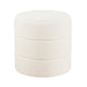 Sem Round Accent Ottoman | Cream White Chanel Stitched Boucle 18"