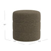 Sem Round Accent Ottoman | Dark Brown Channel Stitched Boucle 18’’ BM334426