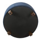 Soni Round Storage Ottoman | 24’’ Navy Blue Velvet | Dark Brown Legs