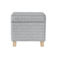 Pyp Square Storage Ottoman | 18’’ Gray Print Fabric | Brown Wood