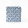 Pyp Square Storage Ottoman | 18" Indigo Blue Print | Walnut Brown