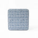 Pyp Square Storage Ottoman | 18" Indigo Blue Print | Walnut Brown