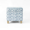 Pyp Square Storage Ottoman | 18’’ Blue Green Pattern Print | Brown