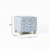 Pyp Square Storage Ottoman | 18’’ Blue Green Pattern Print | Brown