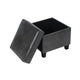 Pyp Square Storage Ottoman | 18’’ Dark Gray Faux Leather | Black Wood