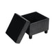 Pyp Square Storage Ottoman | 18" Dark Gray Faux Leather | Black Wood