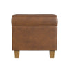 Pyp Square Storage Ottoman | 18’’ Rich Dark Brown Faux Leather