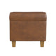 Pyp Square Storage Ottoman | 18" Rich Dark Brown Faux Leather