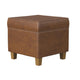 Pyp Square Storage Ottoman | 18" Rich Dark Brown Faux Leather