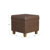 Pyp Square Storage Ottoman | 18" Rich Dark Brown Faux Leather
