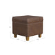 Pyp Square Storage Ottoman | 18" Rich Dark Brown Faux Leather
