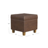 Pyp Square Storage Ottoman | 18’’ Rich Dark Brown Faux Leather