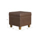 Pyp Square Storage Ottoman | 18’’ Rich Dark Brown Faux Leather