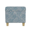 Pyp Square Storage Ottoman | 18" Blue Ivory Floral Fabric | Brown