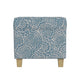 Pyp Square Storage Ottoman | 18" Blue Ivory Floral Fabric | Brown