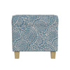 Pyp Square Storage Ottoman | 18’’ Blue Ivory Floral Fabric | Brown