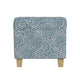 Pyp Square Storage Ottoman | 18’’ Blue Ivory Floral Fabric | Brown
