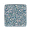 Pyp Square Storage Ottoman | 18" Blue Ivory Floral Fabric | Brown