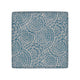Pyp Square Storage Ottoman | 18" Blue Ivory Floral Fabric | Brown
