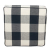 Pyp Square Storage Ottoman | 18" Black Plaid Cotton | Ebony Legs