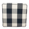 Pyp Square Storage Ottoman | 18’’ Black Plaid Cotton | Ebony Legs