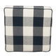 Pyp Square Storage Ottoman | 18’’ Black Plaid Cotton | Ebony Legs